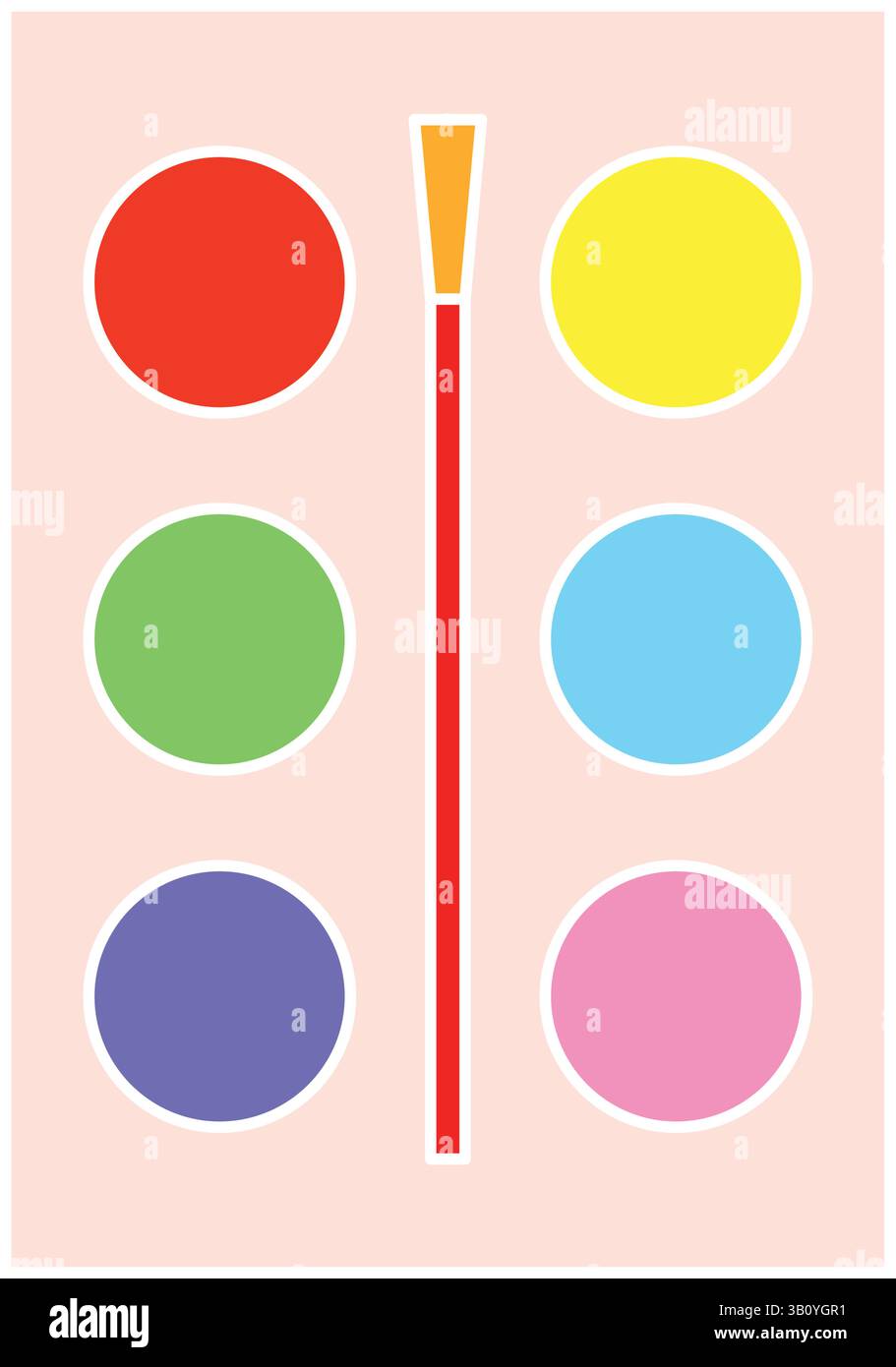 Paint palette with brush. Vector illustration Stock Vector Image & Art ...