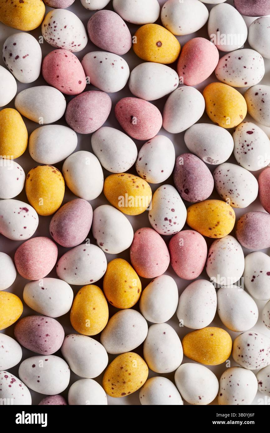 Chocolate Eggs from Overhead Close Up Stock Photo