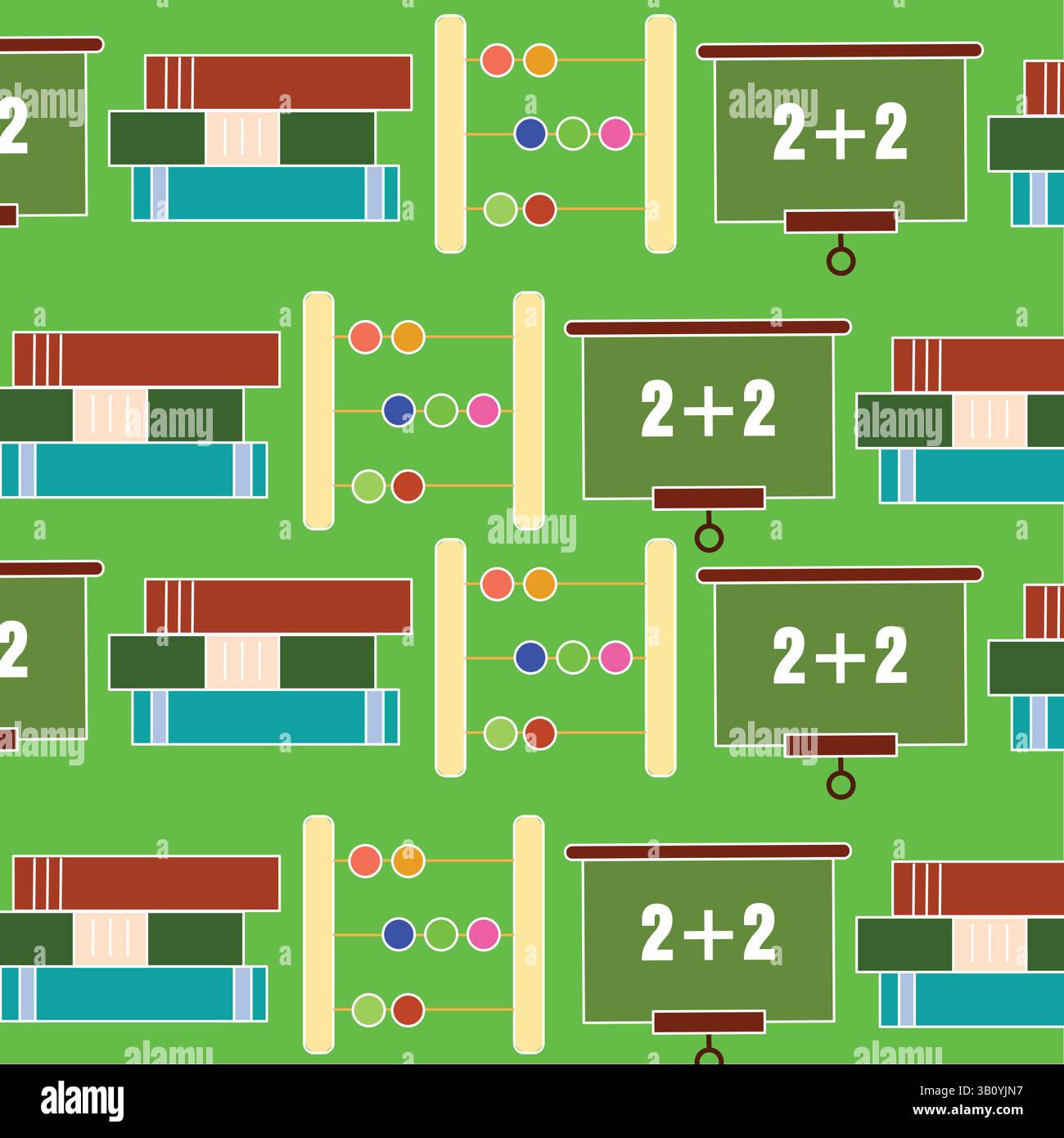 Stack Like Abacus Green background with chalkboards abacus and book stacks for education ...