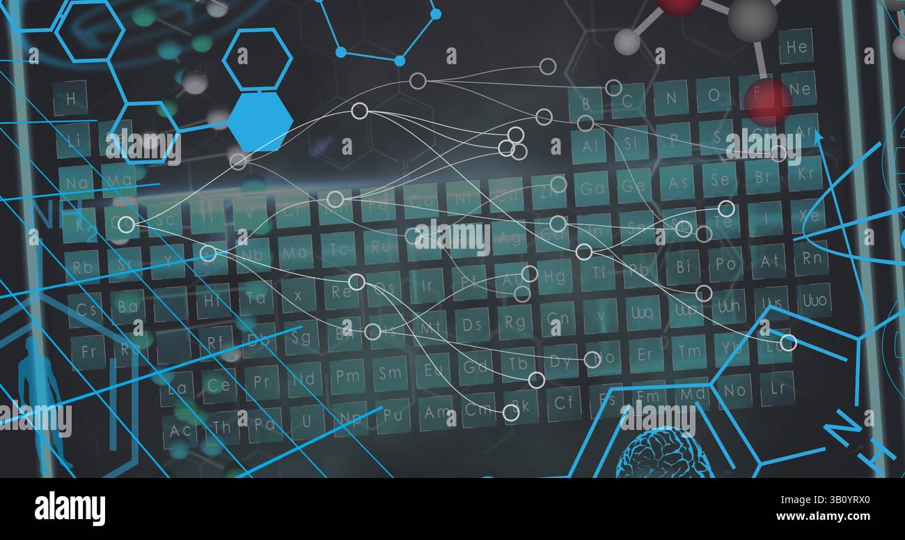 Image of data processing over medical icons Stock Photo