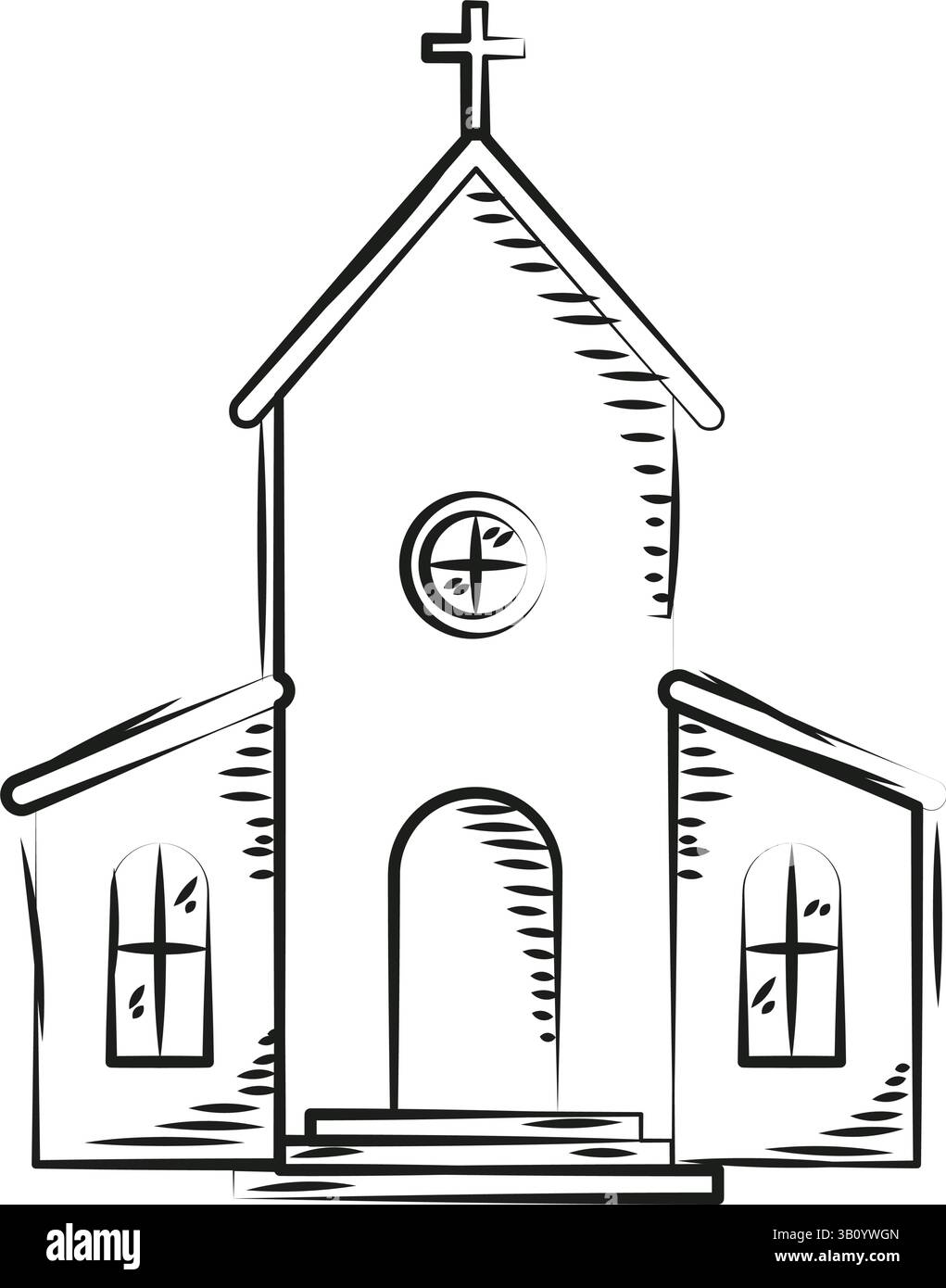 Hand drawn wedding church. Vector illustration Stock Vector