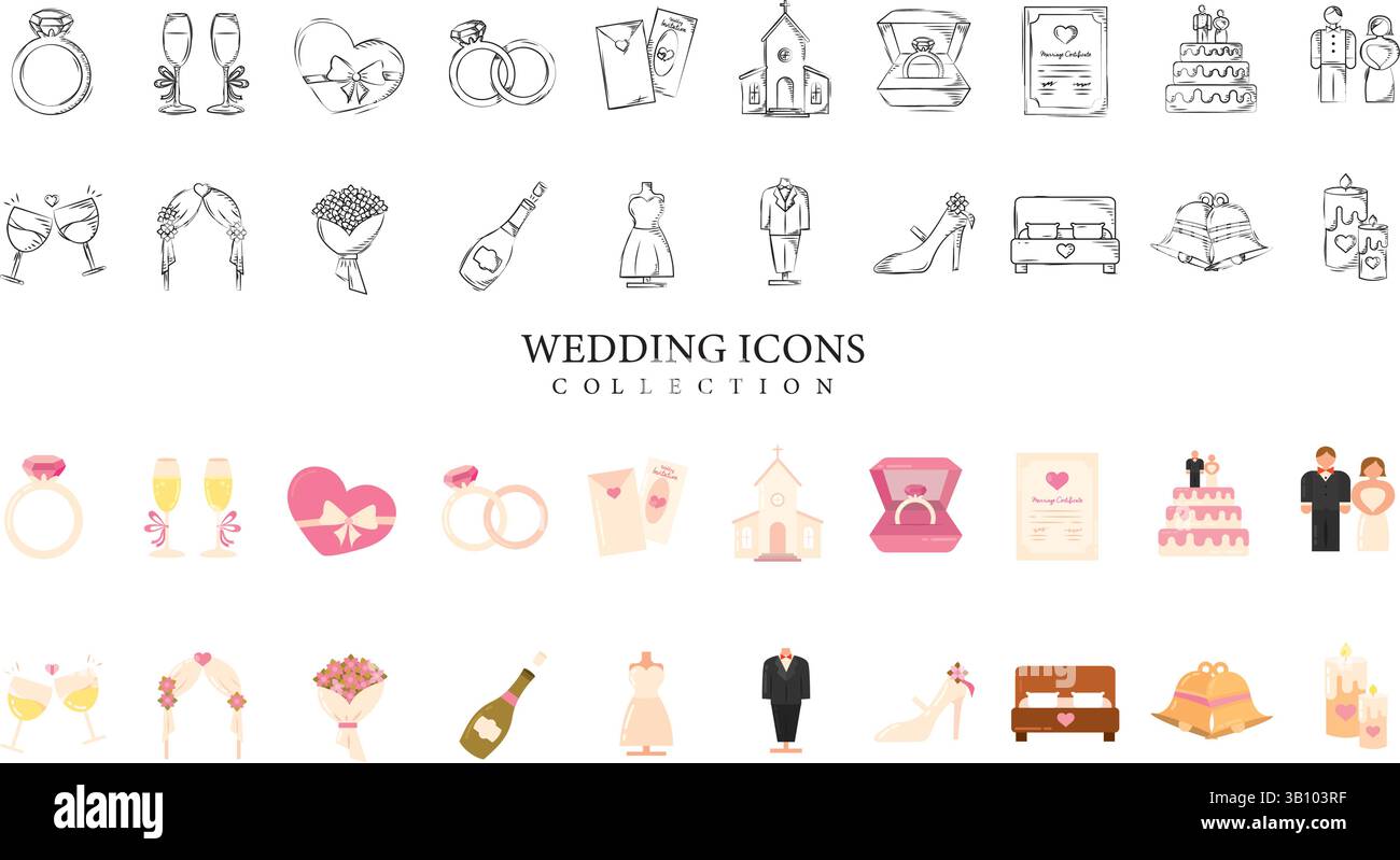 Wedding icons overview. Vector illustration Stock Vector Image & Art ...