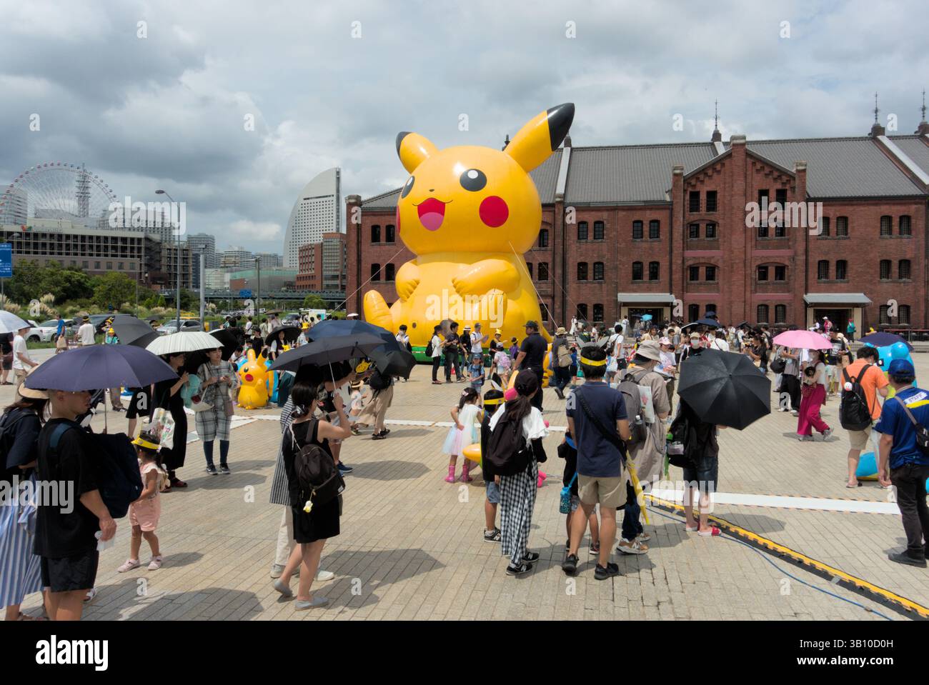 YOKOHAMA, JAPAN - August 13th, 2023: Giant inflatable Pikachu at the ...