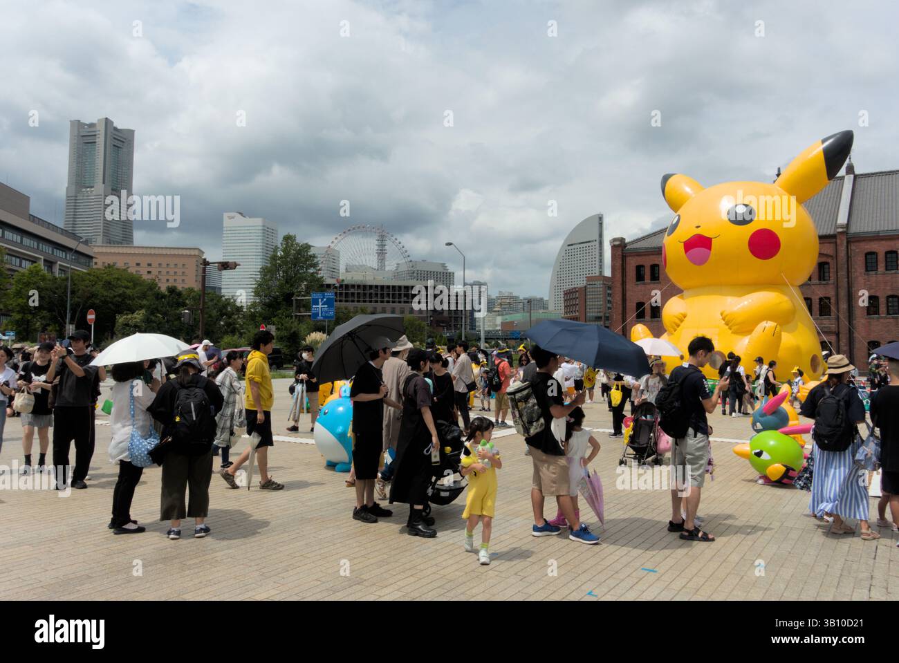 YOKOHAMA, JAPAN - August 13th, 2023: Giant inflatable Pikachu at the ...