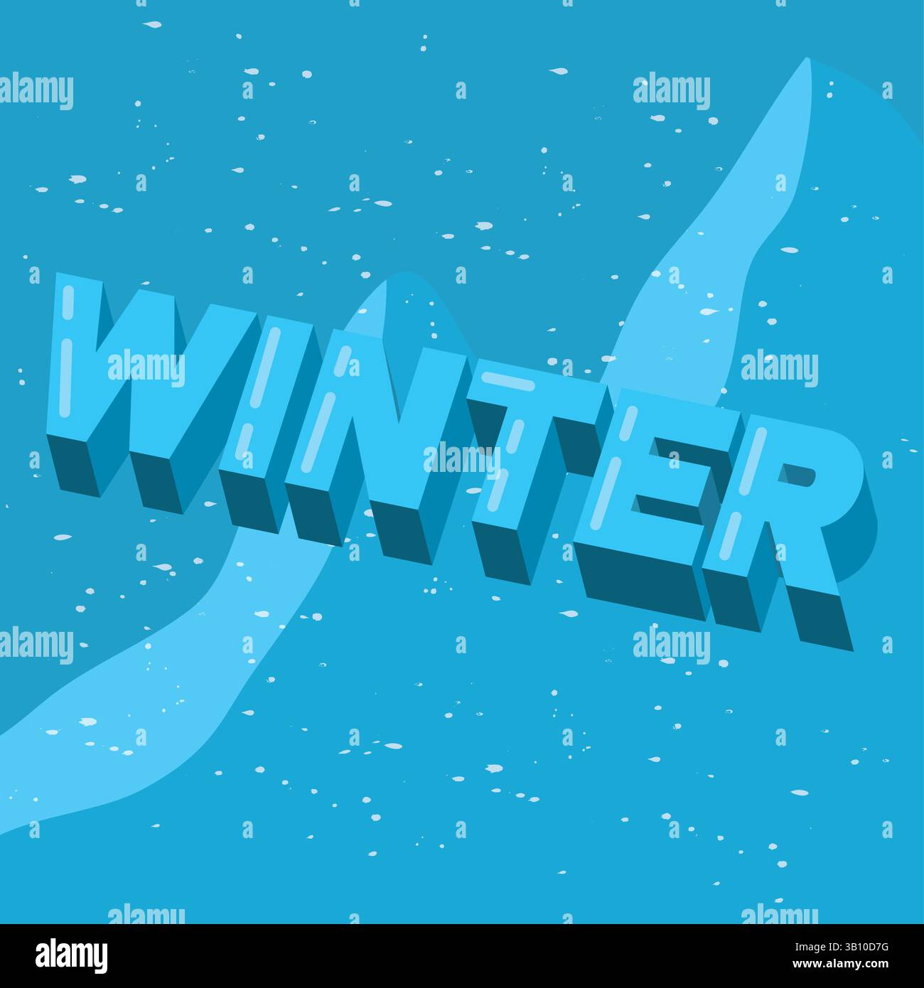 Winter text with snow effect. Vector illustration Stock Vector