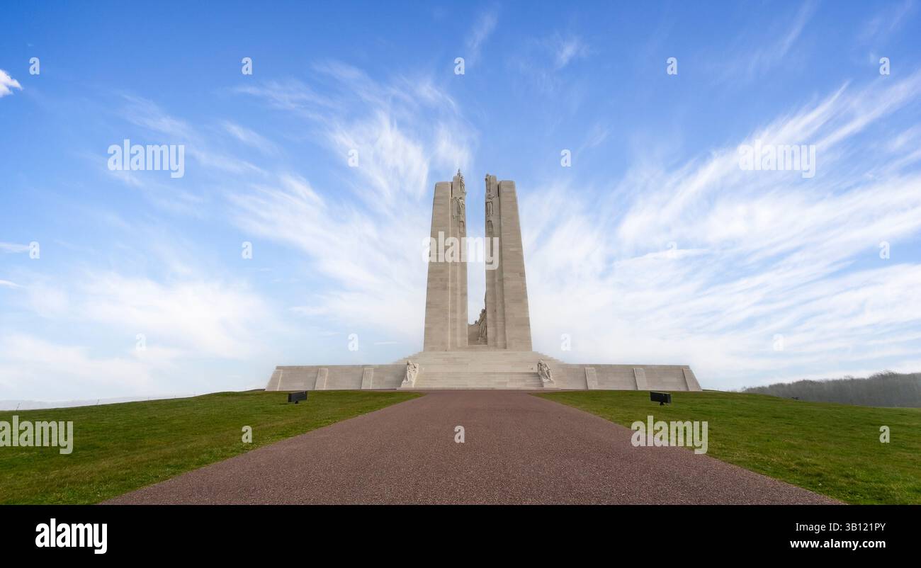 The Canadian National Vimy Memorial near Arras, France, dedicated to ...