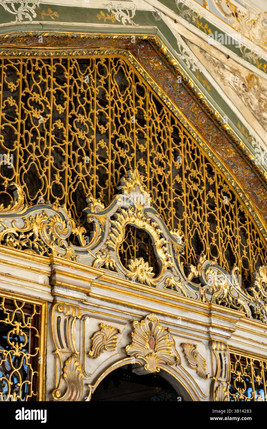 Detail of the entrance of the Imperial Council or Imperial Divan, in the second courtyard of Topkapi Palace, Istanbul, Turkey (Turkiye) Stock Photo