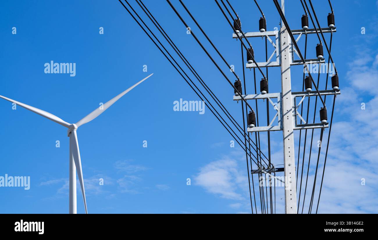 Electricity transmission pylon. Transmission tower collect electricity ...