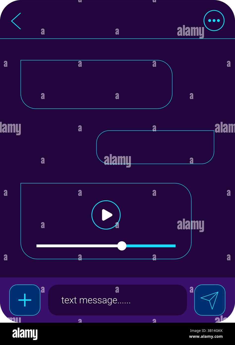 Minimalist user interface design for an online messaging application ...