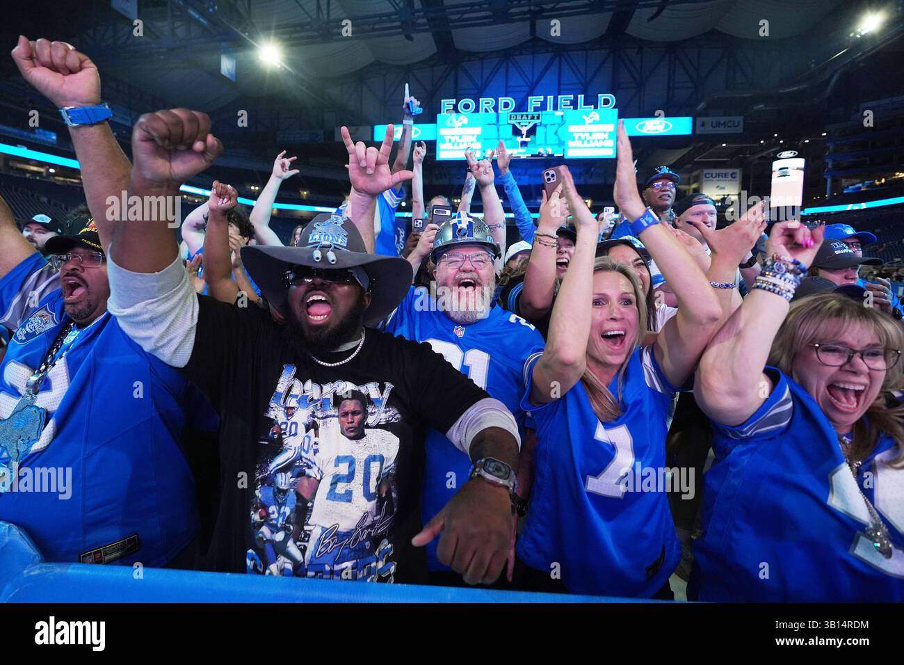 Detroit Lions Fans Attend An Nfl Football Draft Night Party At Ford