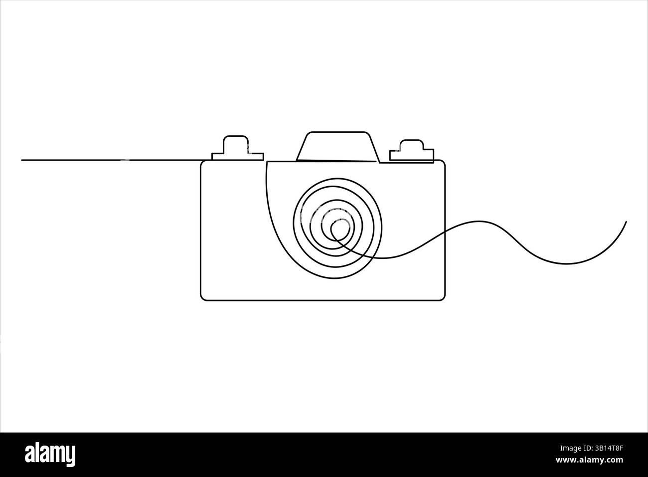 Camera icon continuous one line drawing and minimalist style isolate