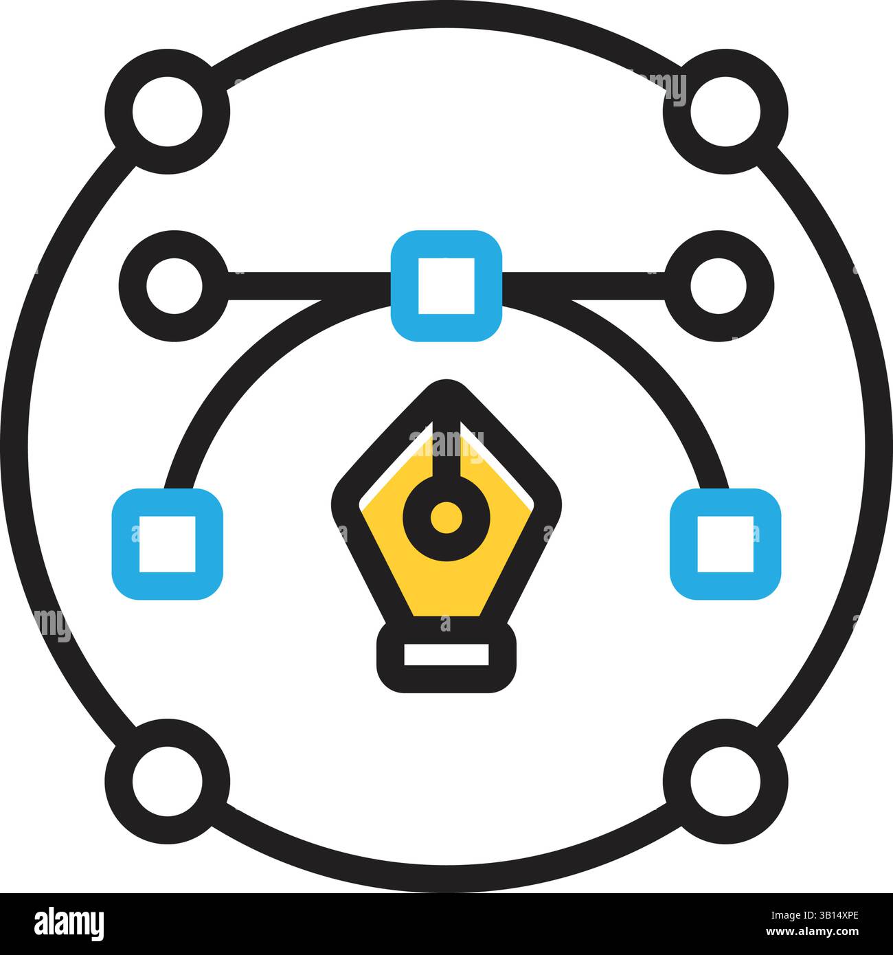 Icon for path,anchor point Stock Vector