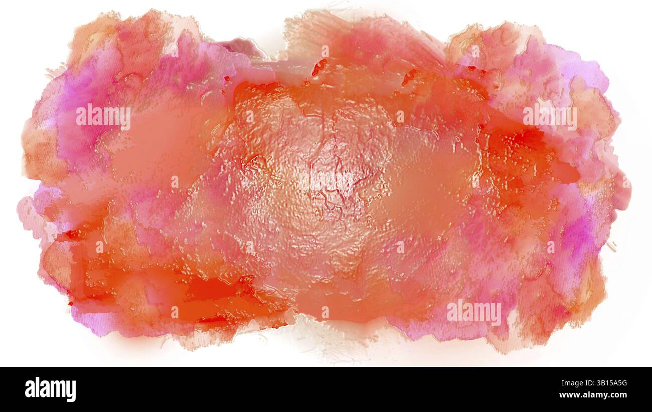 Pink and orange watercolor paint creates a textured, artistic background with subtle color variations.Belarus Stock Photo