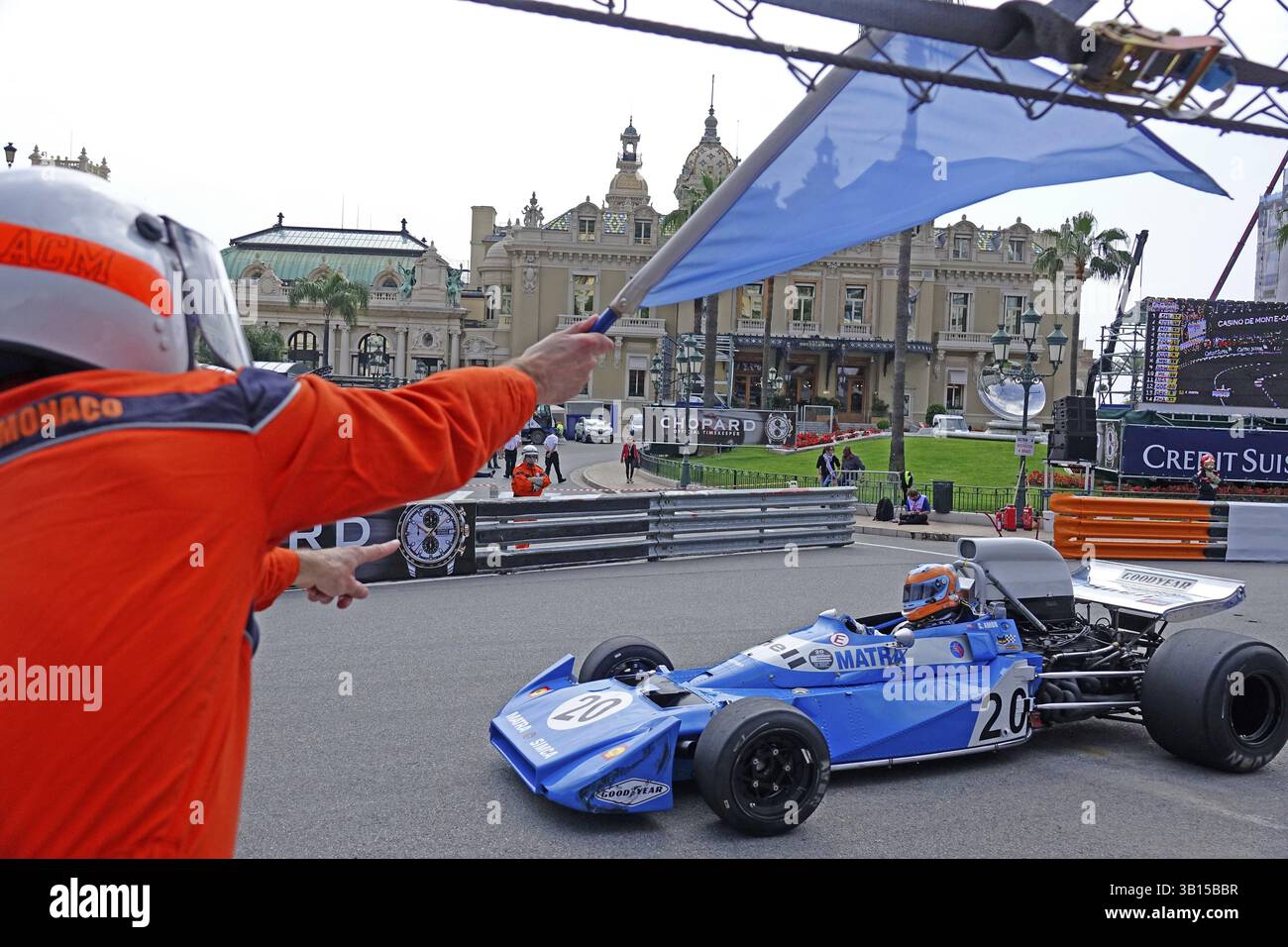 Matra MS120C, Series E Formula 1 racing car from 1966 to 1972, on the square in front of the Casino Monte-Carlo, 11th Grand Prix Monaco Historique, Pr Stock Photo