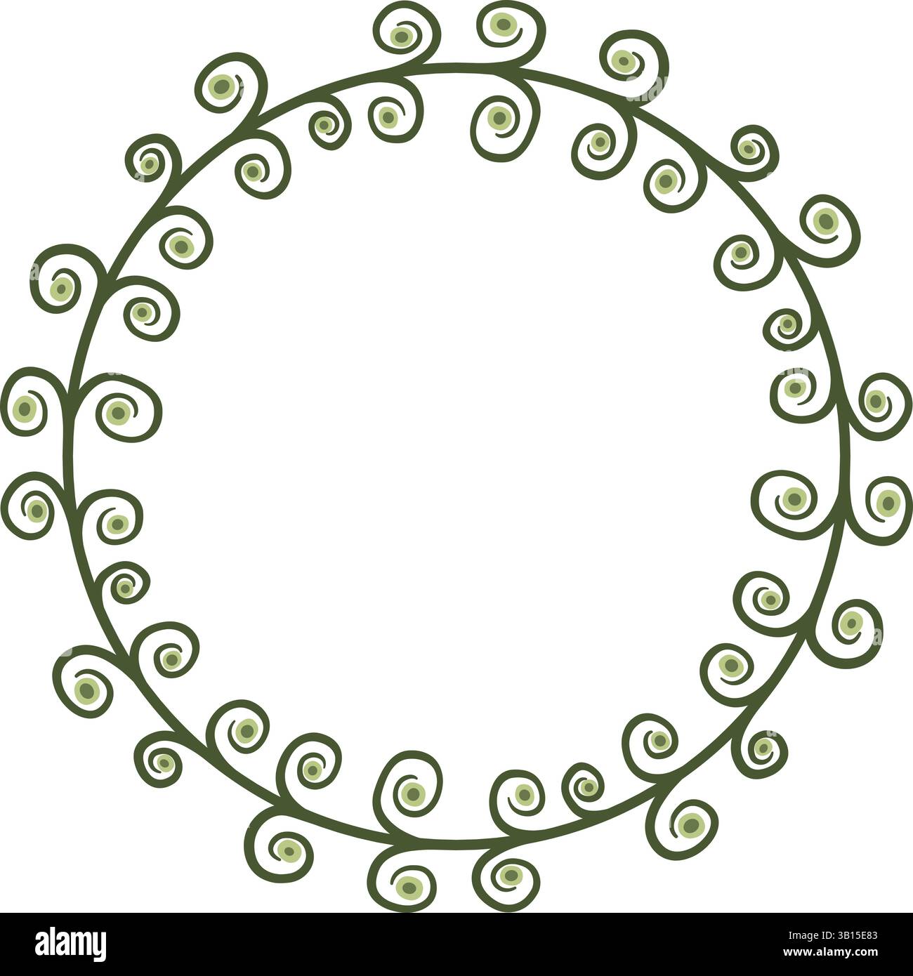 Illustration made with schematic lines on a white background creating a circular border. Stock Vector