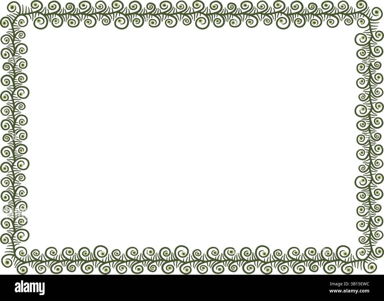 Illustration made with schematic lines on a white background creating a rectangular border. Stock Vector