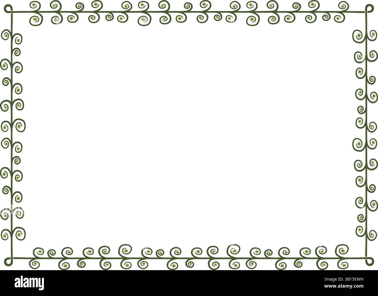 Illustration made with schematic lines on a white background creating a rectangular border. Stock Vector