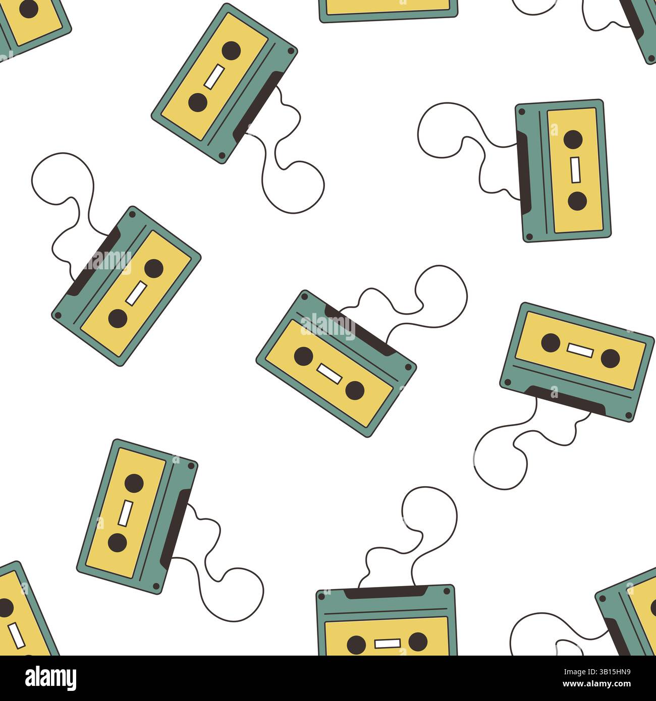 Cassette Tape Vintage Music Pattern Stock Vector Image & Art - Alamy