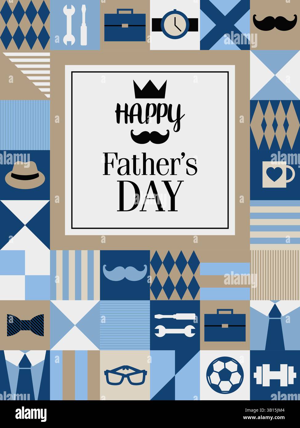 Happy Fathers Day Poster vector Stock Vector