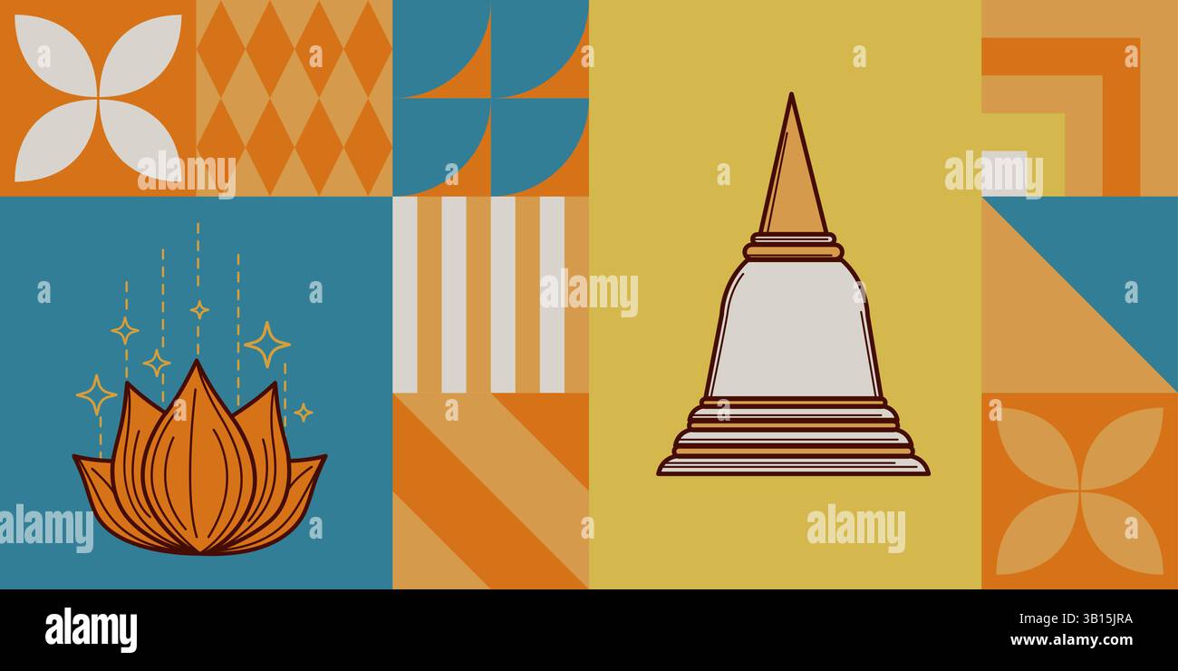Geometric Vesak Day Background vector Stock Vector