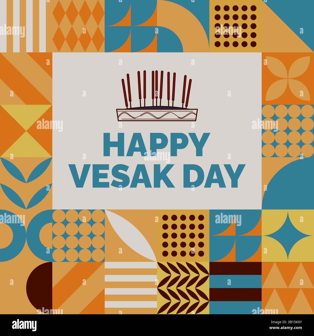 Geometric Vesak Day Background vector Stock Vector