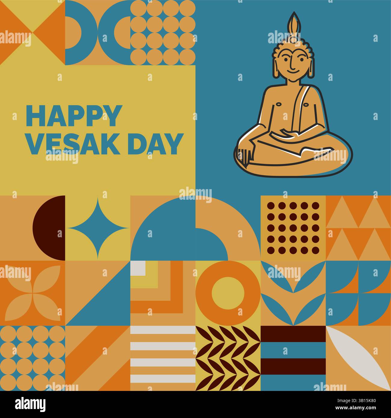 Geometric Vesak Day Background vector Stock Vector