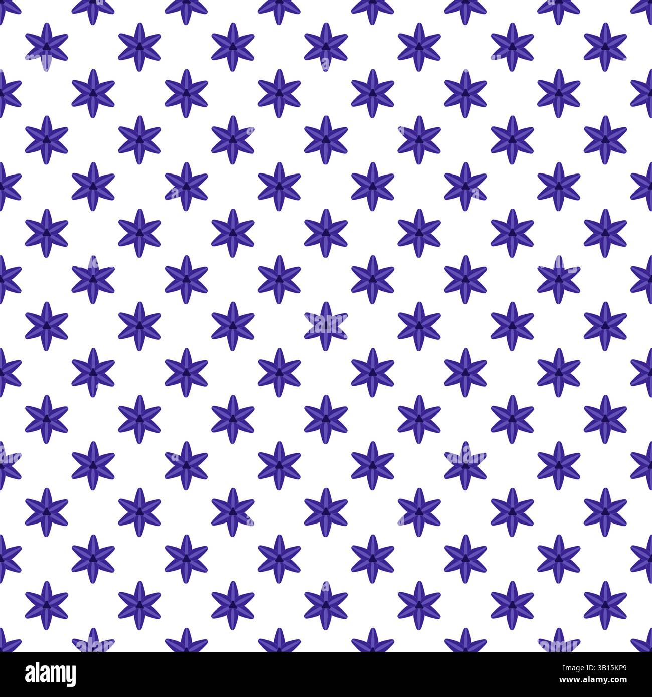 Purple Star Scatter Seamless Pattern Stock Vector