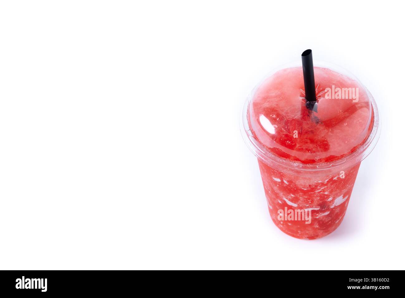 Red strawberry slushie isolated on white background Stock Photo