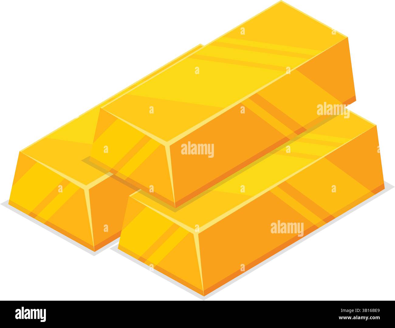 Gold bar stack icon in flat style. Golden ingot vector illustration on ...