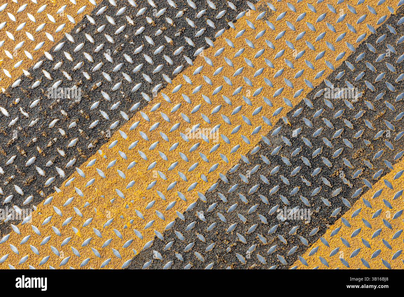 Diagonal Striped Metal Plate with Industrial Texture Stock Photo