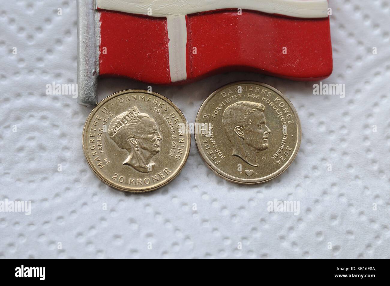 Copenhagen/ Denmark/25 april 2025 /Danish currency and new danish 20 ...