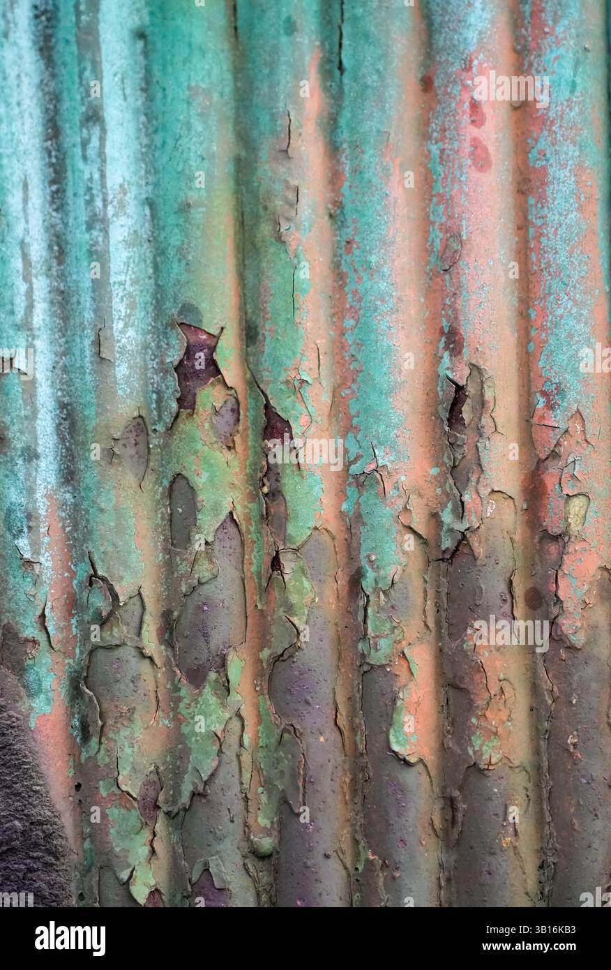 Turquoise rusty dirty background. Weathered industrial surface Stock Photo