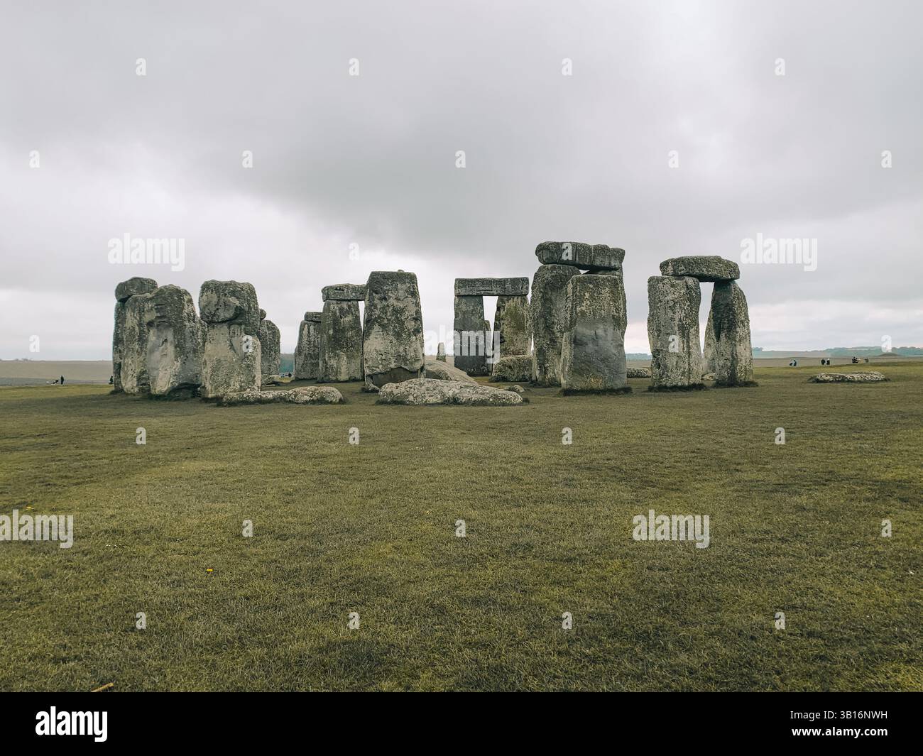 Moody Stonehenge with Dramatic Sky – Ancient Stone Circle in Atmospheric Light - Smartphone Captured Stock Image