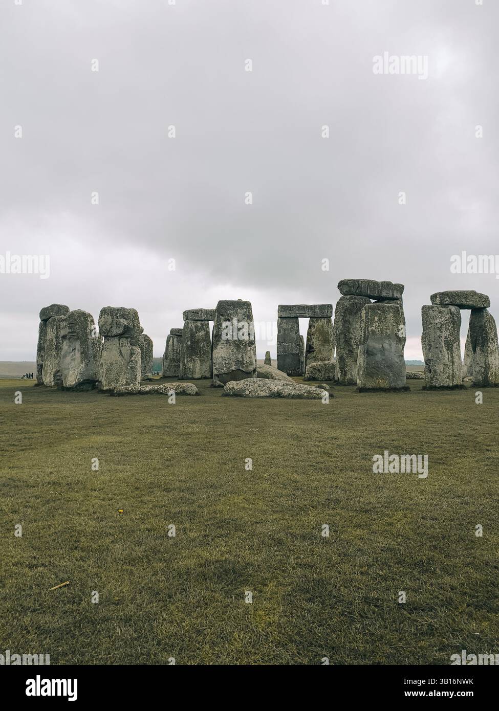 Moody Stonehenge with Dramatic Sky – Ancient Stone Circle in Atmospheric Light - Smartphone Captured Stock Image