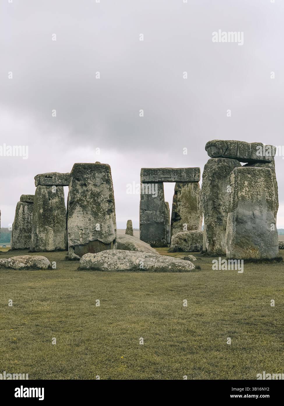 Moody Stonehenge with Dramatic Sky – Ancient Stone Circle in Atmospheric Light - Smartphone Captured Stock Image