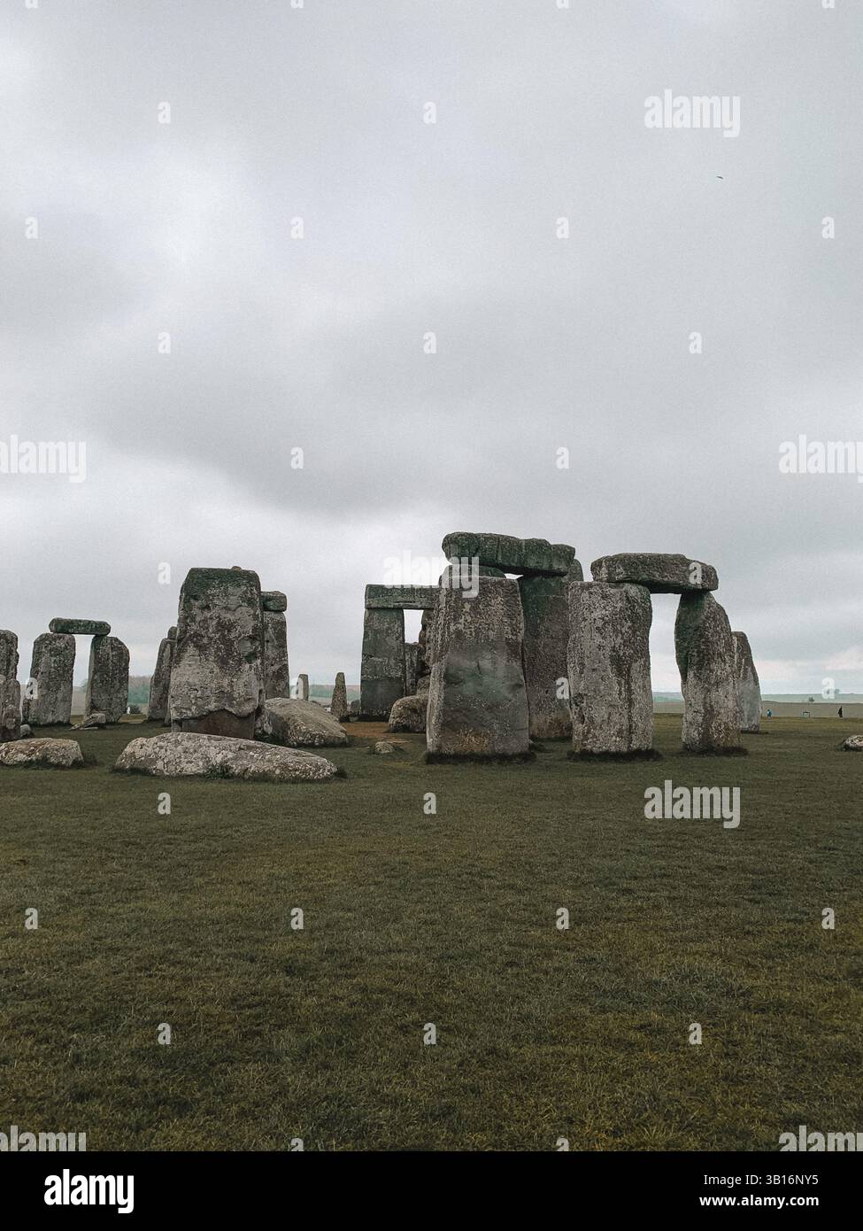 Moody Stonehenge with Dramatic Sky – Ancient Stone Circle in Atmospheric Light - Smartphone Captured Stock Image