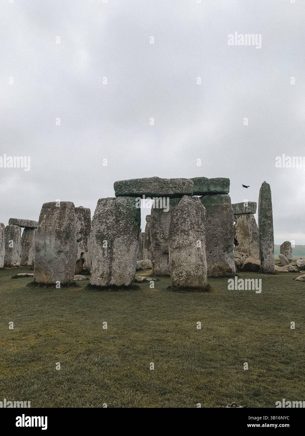 Moody Stonehenge with Dramatic Sky – Ancient Stone Circle in Atmospheric Light - Smartphone Captured Stock Image