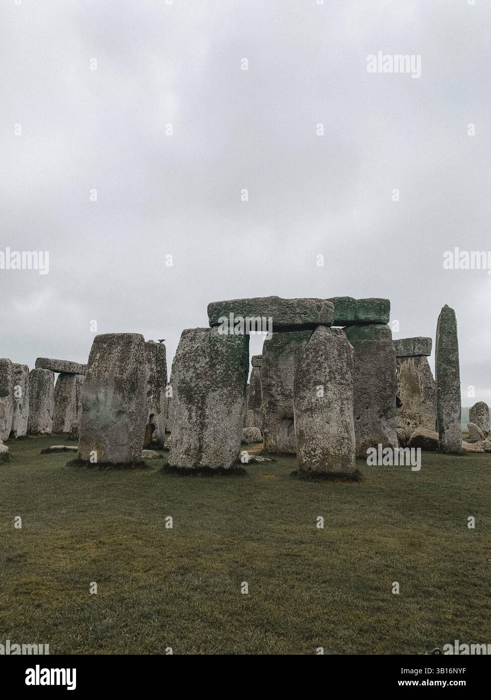 Moody Stonehenge with Dramatic Sky – Ancient Stone Circle in Atmospheric Light - Smartphone Captured Stock Image