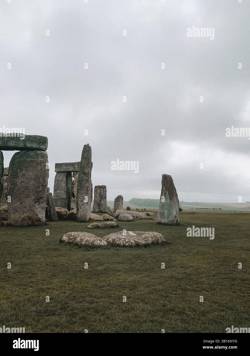 Moody Stonehenge with Dramatic Sky – Ancient Stone Circle in Atmospheric Light - Smartphone Captured Stock Image