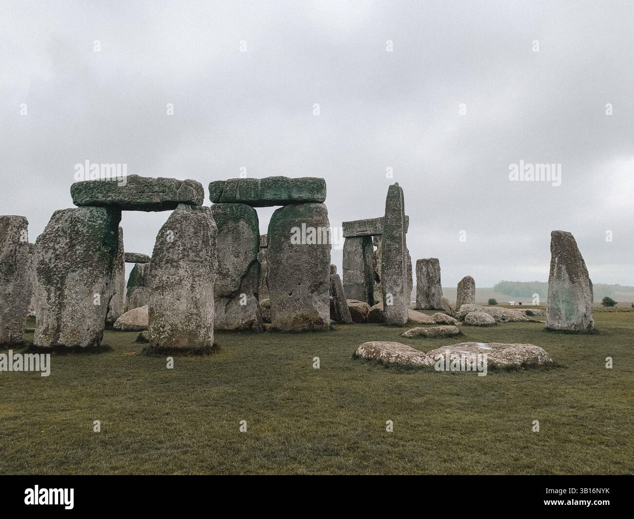 Moody Stonehenge with Dramatic Sky – Ancient Stone Circle in Atmospheric Light - Smartphone Captured Stock Image