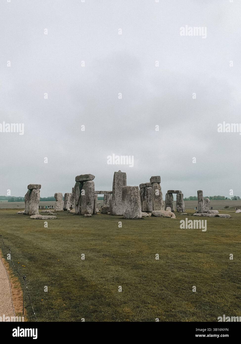 Moody Stonehenge with Dramatic Sky – Ancient Stone Circle in Atmospheric Light - Smartphone Captured Stock Image