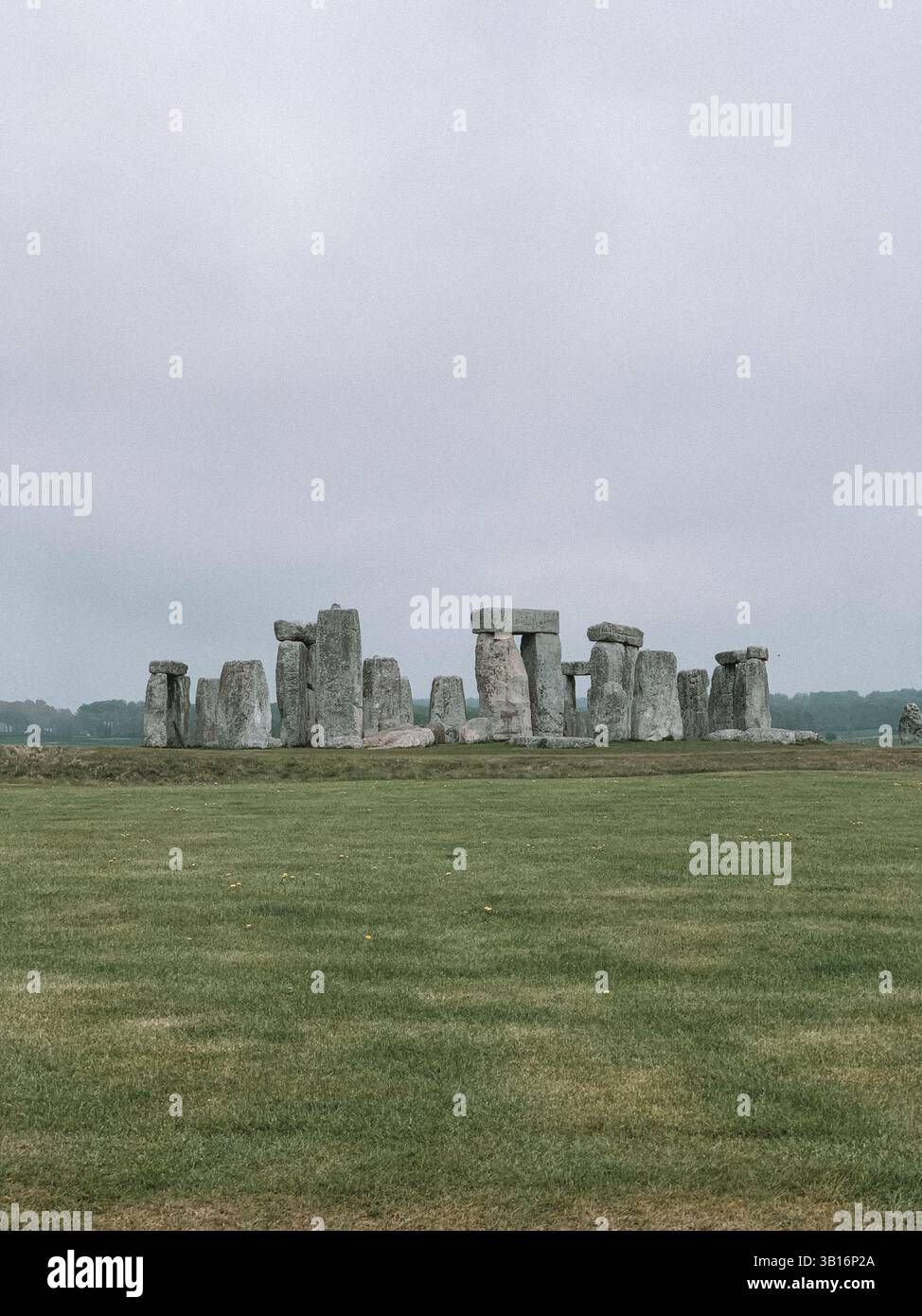 Moody Stonehenge with Dramatic Sky – Ancient Stone Circle in Atmospheric Light - Smartphone Captured Stock Image
