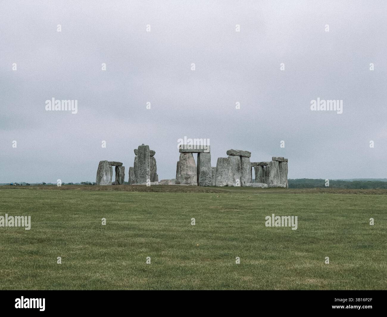 Moody Stonehenge with Dramatic Sky – Ancient Stone Circle in Atmospheric Light - Smartphone Captured Stock Image