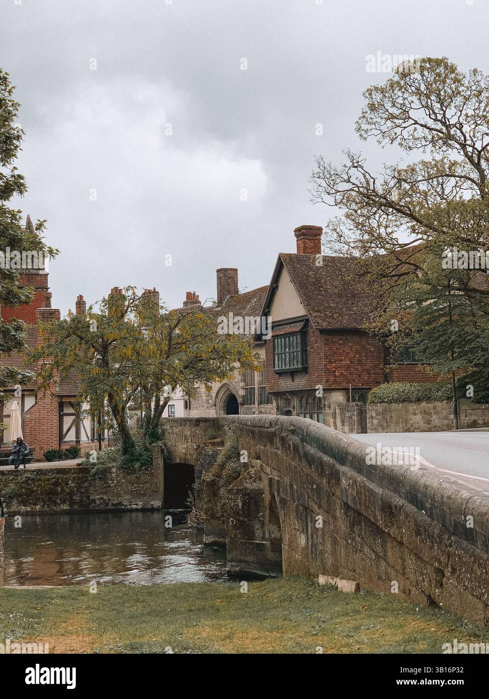 Historic Town of Salisbury, England – Scenic Cityscape with Medieval Architecture and Cathedral Views - Smartphone Captured Stock Image