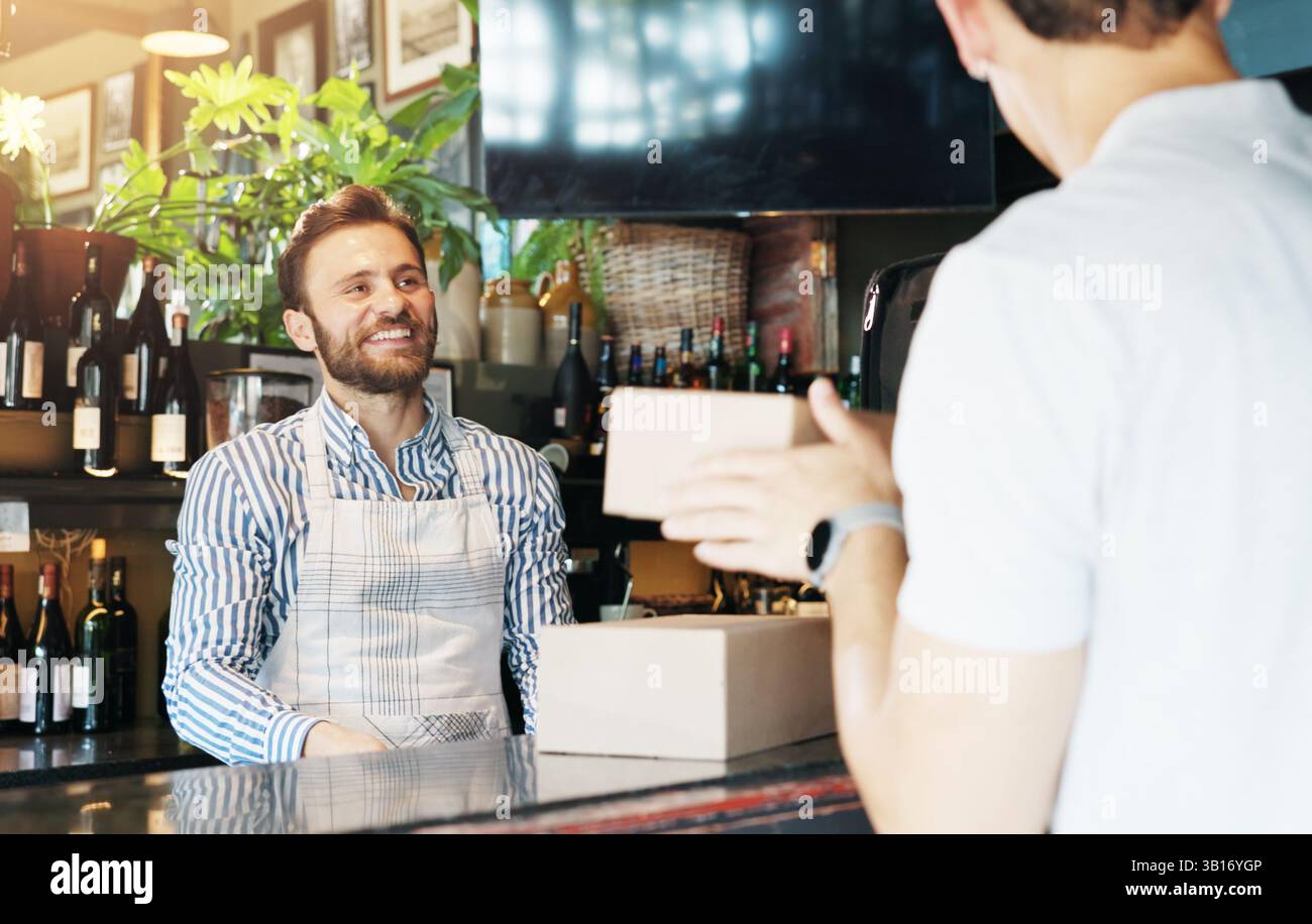 Waiter Box Man waiter package customer hi-res stock photography and images - Alamy