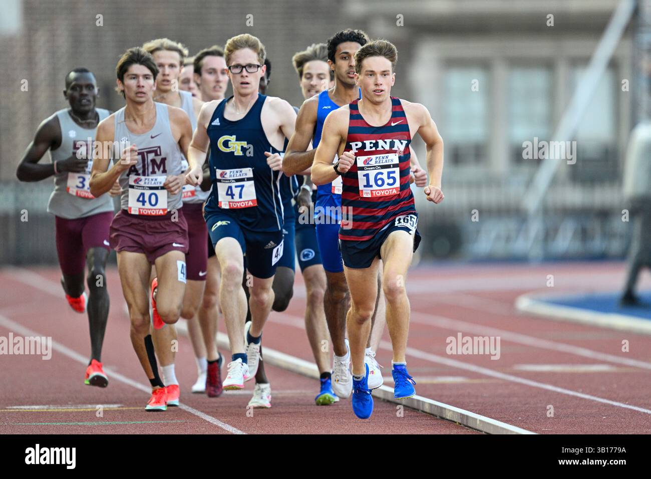 PHILADELPHIA, PA APRIL 24 A field of NCAA runners is shown competing