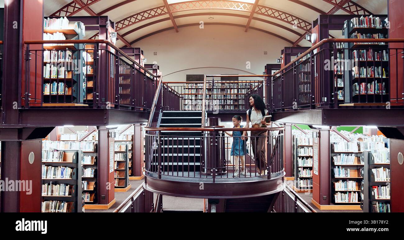 Woman girl library stairs hi-res stock photography and images - Alamy