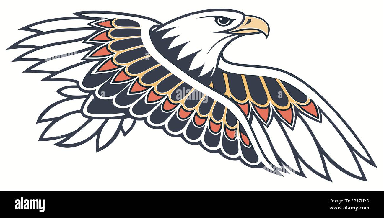 Eagle Illustration Tribal Style for Commercial Use - Scalable Vector ...