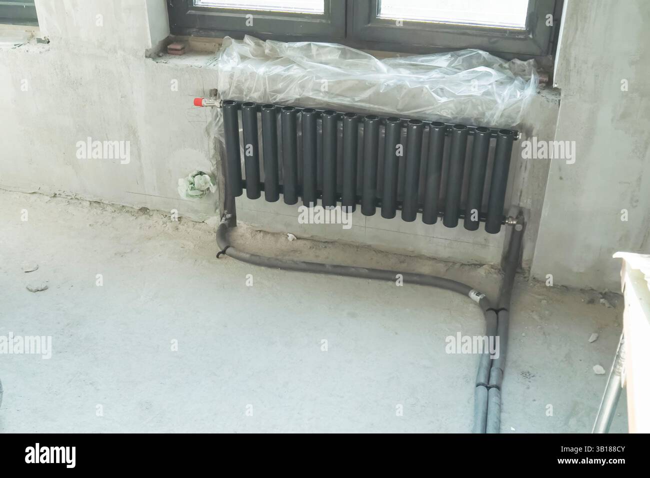 Cylindrical Radiator System Radiators of the heating system, Radiators with cylindrical tubes Stock ...