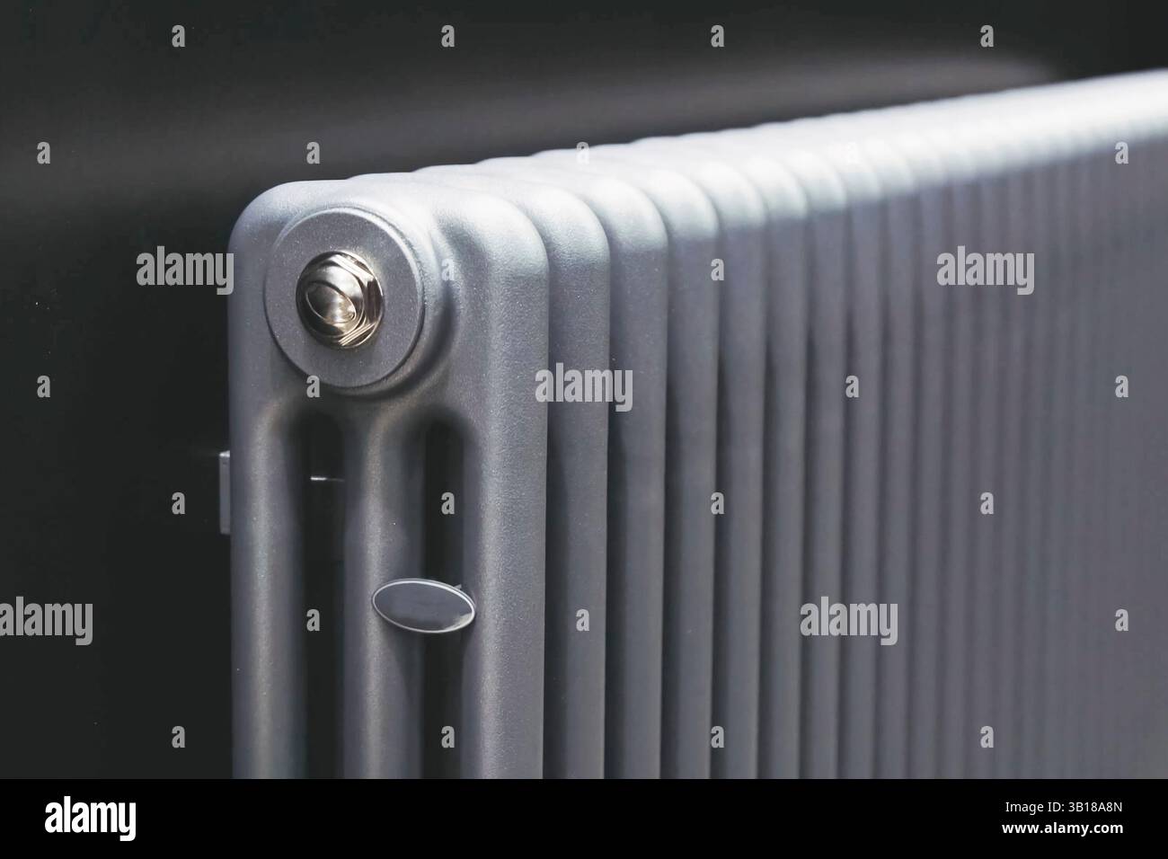Painted new heating radiator for the room. Stock Photo
